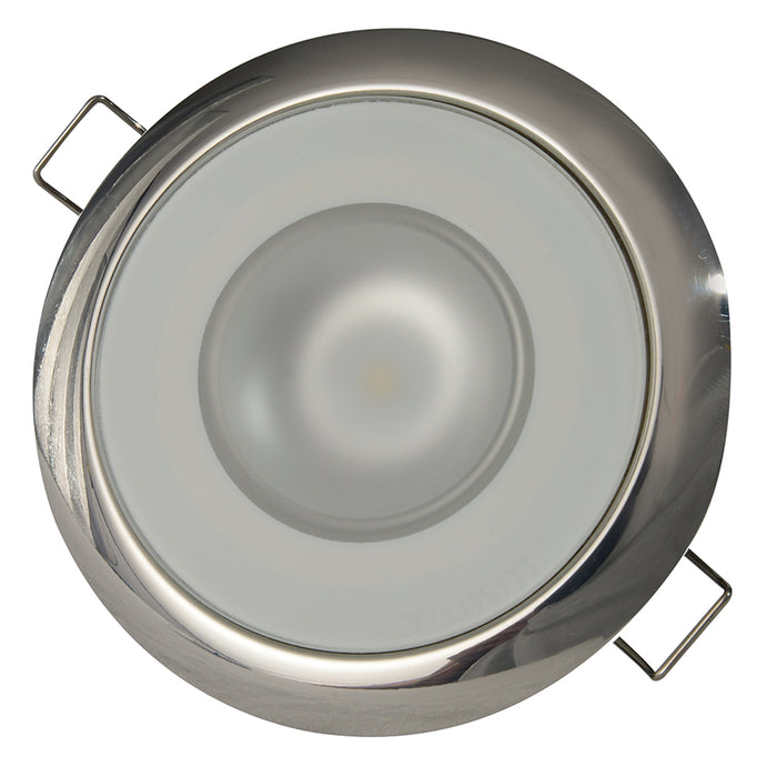 Lumitec Mirage - Flush Mount Down Light - Glass Finish/Polished SS Bezel - Warm White Dimming [113119]