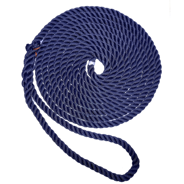 New England Ropes 1/2" Premium 3-Strand Dock Line - Navy Blue - 25 [C6053-16-00025]